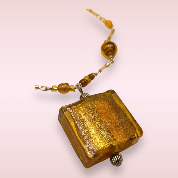 Handmade glass earring and necklace set - Picture 3 of 8